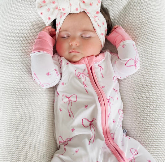 Bow and Bloom Bamboo Romper - Tiny Cubs and co.