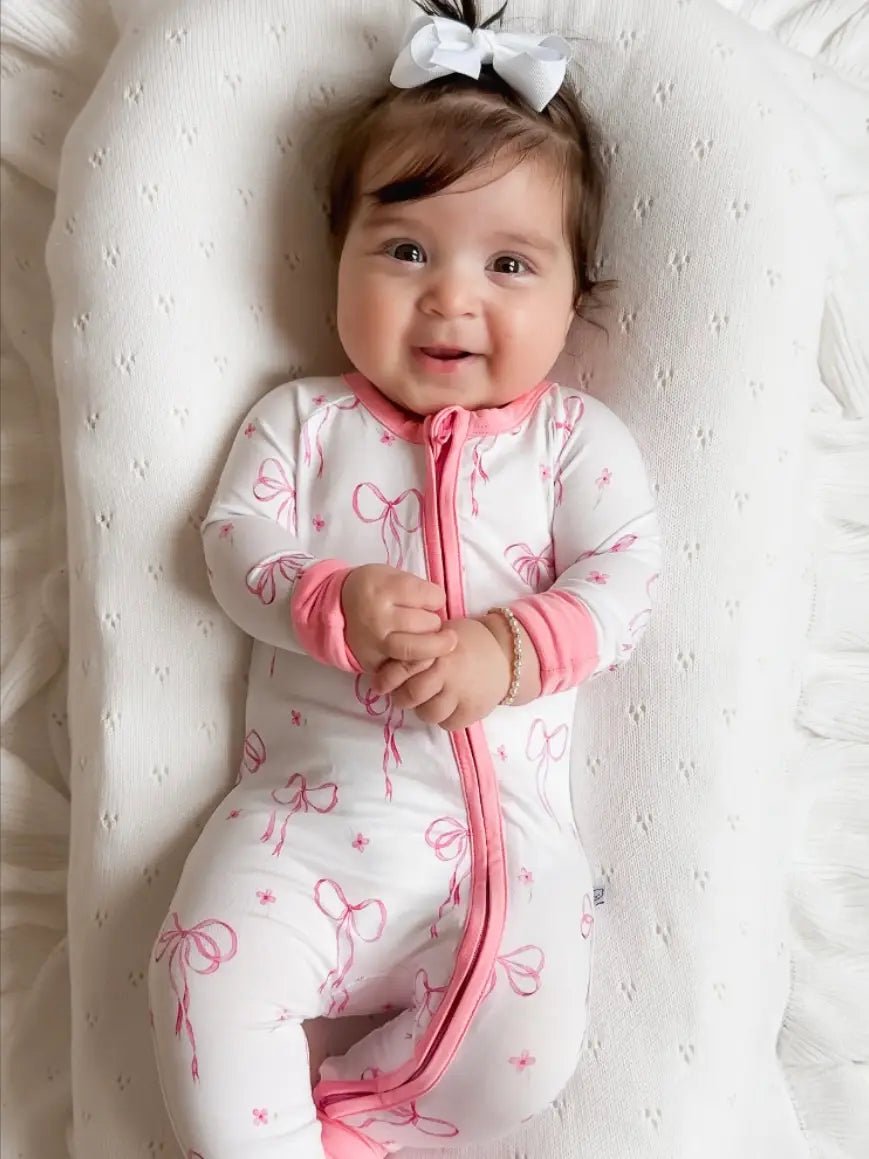 Bow and Bloom Bamboo Romper - Tiny Cubs and co.