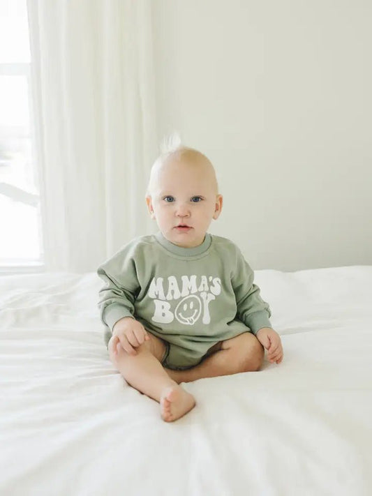 Mama's Boy Oversized Bubble Romper - Tiny Cubs and co.