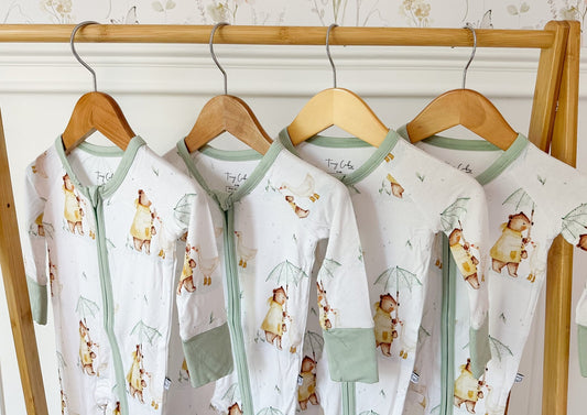 Rainy Day Pals Bamboo Romper - Tiny Cubs and co.