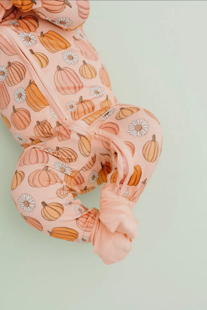 Pink Pumpkin Bamboo Romper