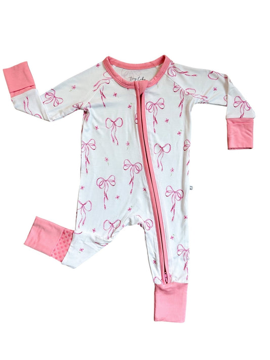 Bow and Bloom Bamboo Romper - Tiny Cubs and co.