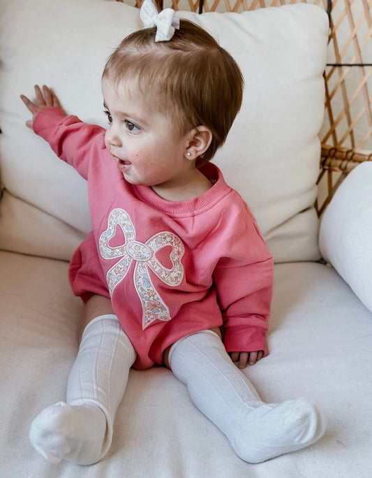 Floral Bow Bubble Romper - Tiny Cubs and co.