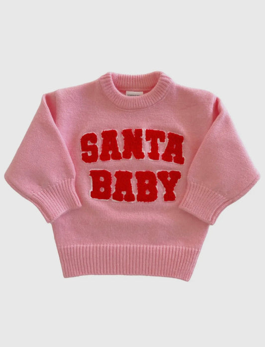 Knit Sweater | Santa Baby Pink - Tiny Cubs and co.