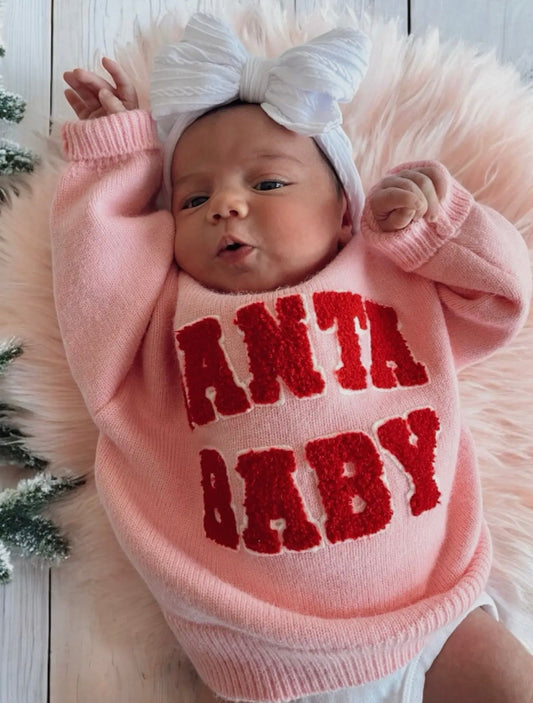 Knit Sweater | Santa Baby Pink - Tiny Cubs and co.