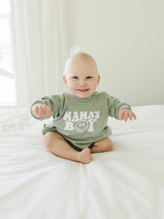 Mama's Boy Oversized Bubble Romper - Tiny Cubs and co.