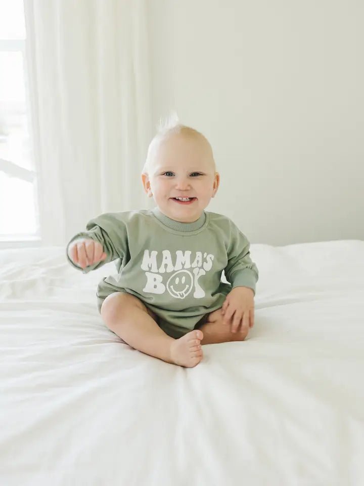 Mama's Boy Oversized Bubble Romper - Tiny Cubs and co.