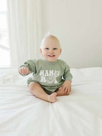 Mama's Boy Oversized Bubble Romper - Tiny Cubs and co.