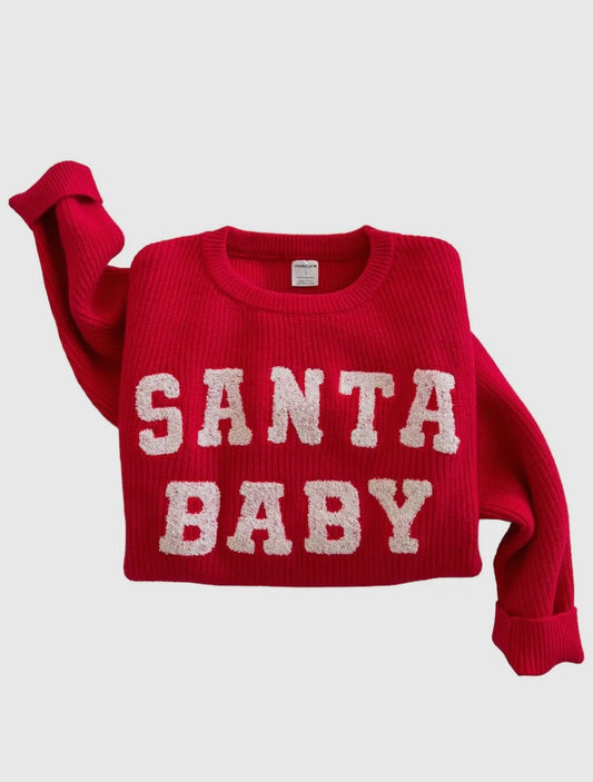 Women’s Knit Sweater | Santa Baby - Tiny Cubs and co.